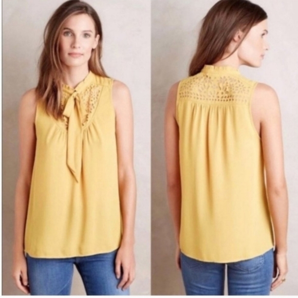 Anthropologie Tops - Maeve Anthropologie Luca laser cut sleeveless top